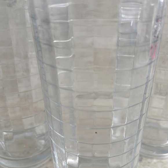 Pasabahce Clear Block Optic Windowpane Tumbler Glasses Set 3 - Picture 4 of 5